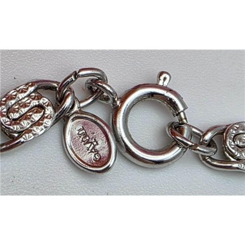 Avon Silver Tone Twisted Oval Link Paperclip Chain Necklace 30" Vtg. Signed - Picture 3 of 5